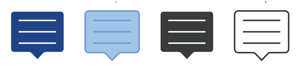 Fototapeta premium Bubble Text Icons Collection – Multiple Vector Styles Icons