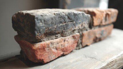 Weathered Brick Wall Texture  Rustic Grey   Red Bricks