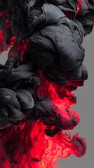 Charcoal and Molten Lava Texture with Smoke