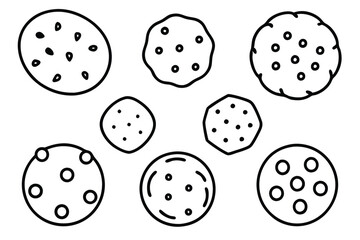 Chip cookie line art illustration creative and playful