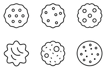 Chip cookie line art pattern for modern decor