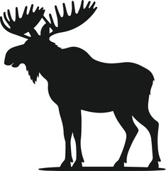 Silhouette of a woodland animal moose
