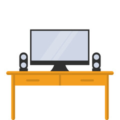 Computer Workdesk Illustration