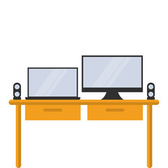 Computer Workdesk Illustration