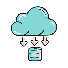 data cloud icon, data cloud vector illustration-simple illustration of data cloud, perfect for data cloud logos and icons