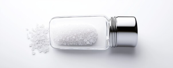 sea salt clipart, culinary ingredient, 3D render, crystal clear, isolated on white background