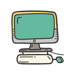 desktop computer icon, desktop computer vector illustration-simple illustration of desktop computer, perfect for desktop computer logos and icons