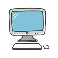 desktop computer icon, desktop computer vector illustration-simple illustration of desktop computer, perfect for desktop computer logos and icons
