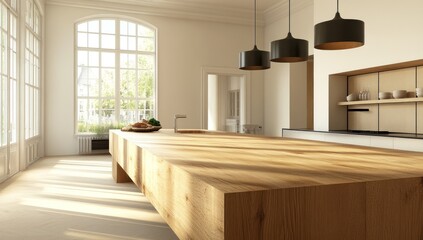 Modern Minimalist Kitchen Island Sunlight