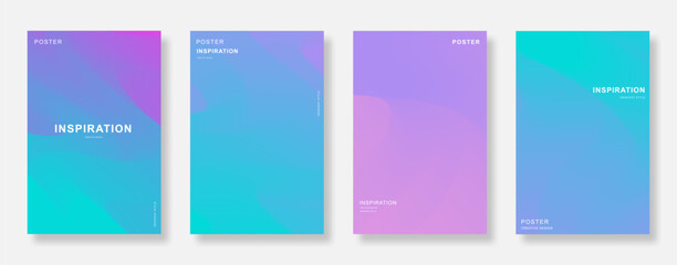 Abstract dynamic gradient color poster background set. Elegant design for book cover, invitation, flyer, banner template