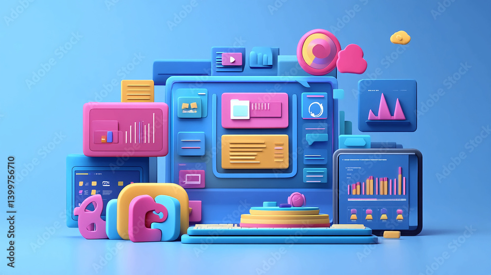 Poster data analytics dashboard interface ui ux design digital marketing business intelligence visualizatio