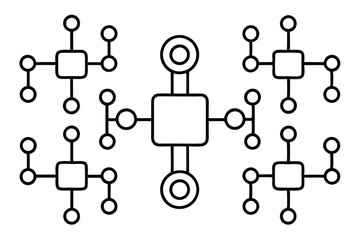 circuit diagram line art technical engineering design illustration
