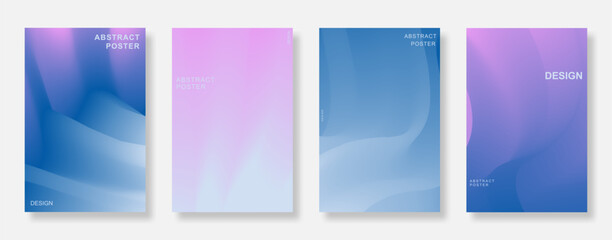 Fototapeta premium Abstract minimalist gradient vertical poster background set. Book cover template design, suitable for banner, flyer, brochure and ads