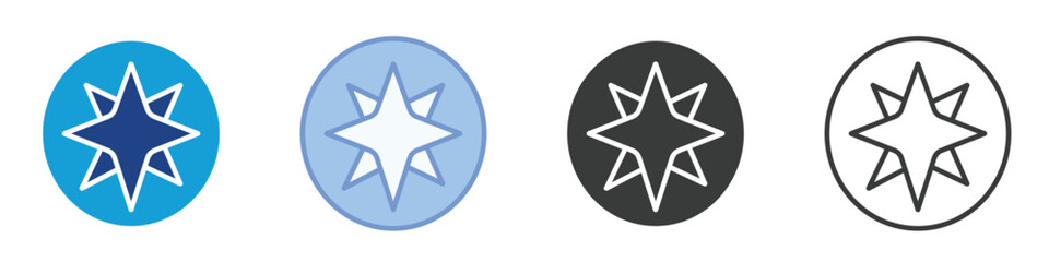 Cardinal Point Icons Collection – Multiple Vector Styles Icons
