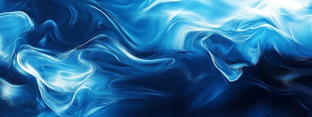 Obraz premium Abstract Flowing Blue and White