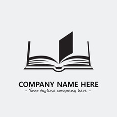 Book illustration black and white for logo company vector image
