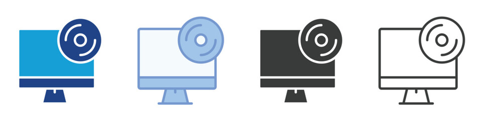 CD Computer Icons Collection – Multiple Vector Styles Icons