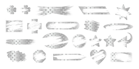 Instant scratch off lottery win card ticket shapes set with scrape texture effect template marks vector illustration. Gambling game and lottery cover effect texture cards shape collection.