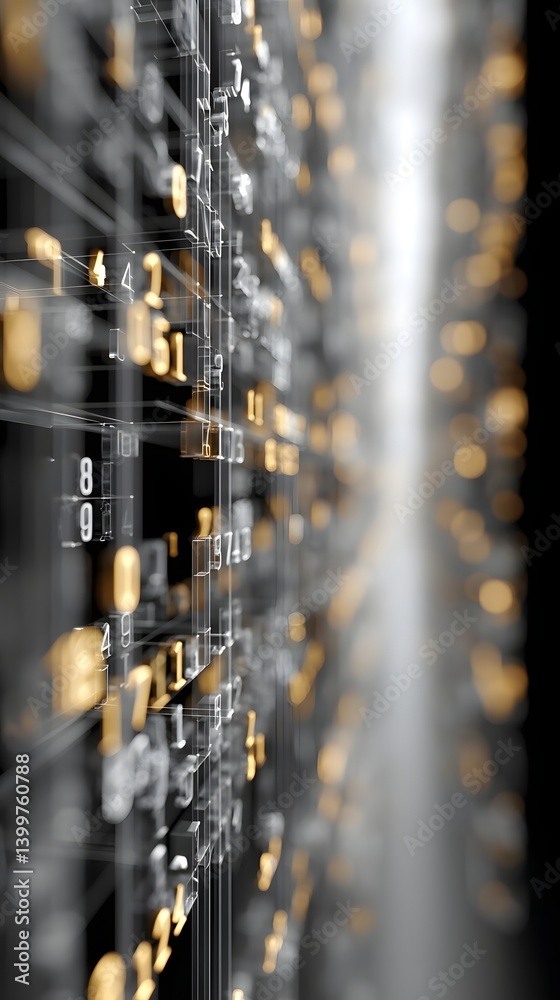 Poster computational power of ai visualized, massive deep learning model processing intricate datasets, glo