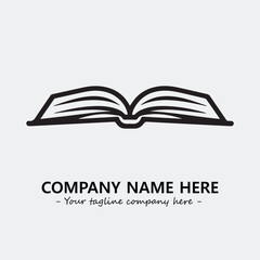 Book illustration black and white for logo company vector image
