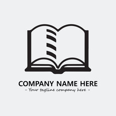 Book illustration black and white for logo company vector image
