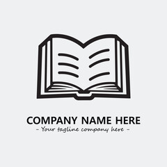 Book illustration black and white for logo company vector image
