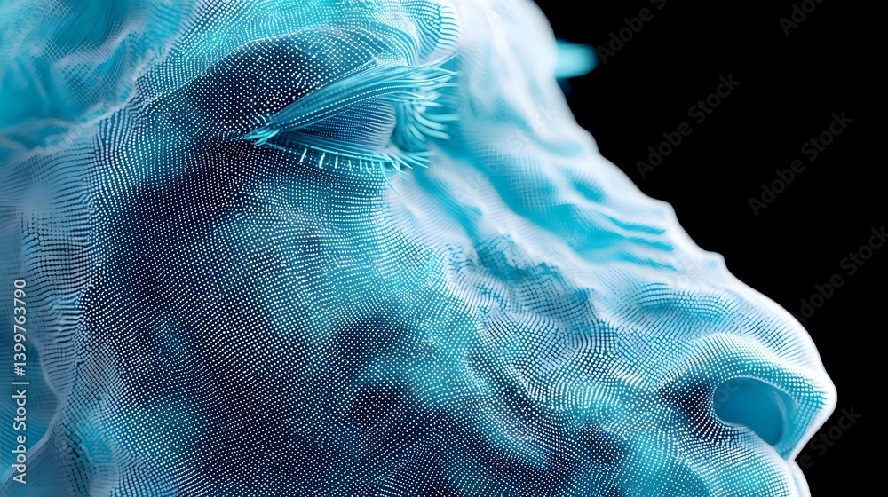 Poster a futuristic ai-driven modeling system, dynamic simulations generating real-time 3d structures, data
