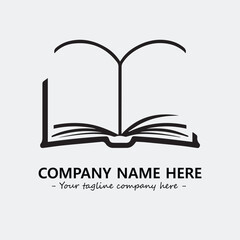Book illustration black and white for logo company vector image
