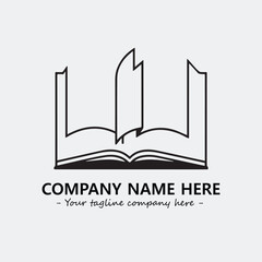 Book illustration black and white for logo company vector image
