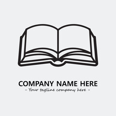 Book illustration black and white for logo company vector image
