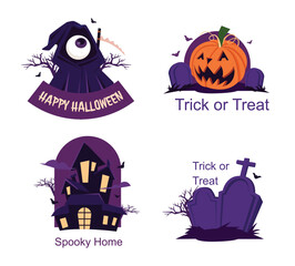 Obraz premium Set characters illustration for halloween season