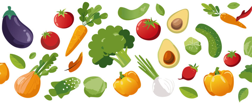 panorama vegetable falling vector icon design