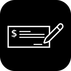 Payment check icon in flat style. vector for apps or website bank cheque symbol Isolated on transparent background.