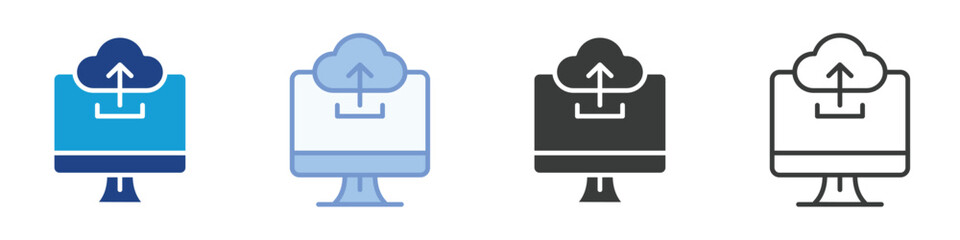 Cloud Upload computer Icons Collection – Multiple Vector Styles Icons