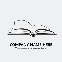 Book illustration black and white for logo company vector image
