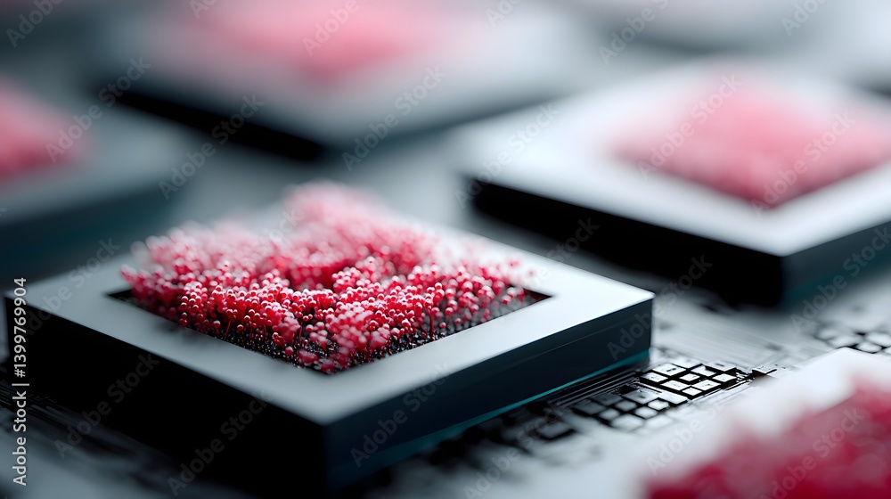Poster ai efficiency at work, ultra-fast computing processors with glowing neural connections, high-perform