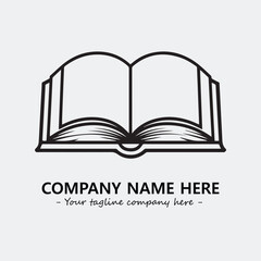 Book illustration black and white for logo company vector image
