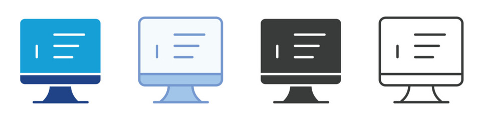 Computer Information Icons Collection – Multiple Vector Styles Icons