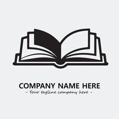 Book illustration black and white for logo company vector image
