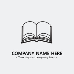 Book illustration black and white for logo company vector image

