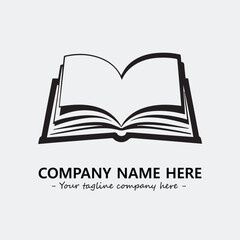Book illustration black and white for logo company vector image
