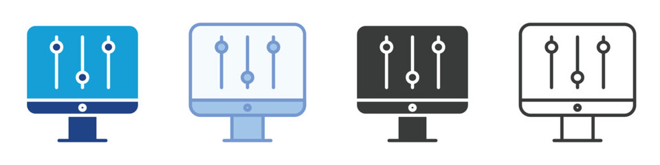 Control System Icons Collection – Multiple Vector Styles Icons