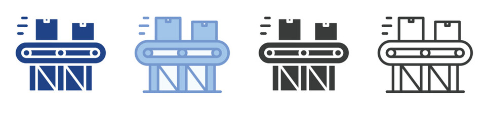 Conveyor Package Icons Collection – Multiple Vector Styles Icons