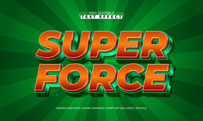 super force editable text effect with a super and power text style