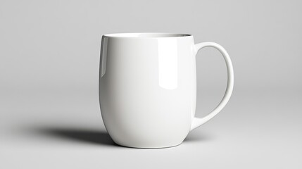 Obraz premium A white ceramic mug with no handle, just smooth curves