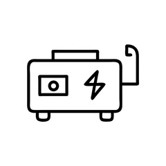 Fototapeta premium Power generator illustration in minimalist black and white style