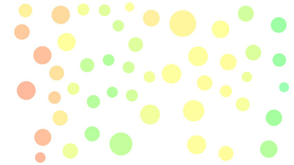 Abstract image featuring clusters of soft, colorful circles in shades of peach, yellow, and green against a white background.