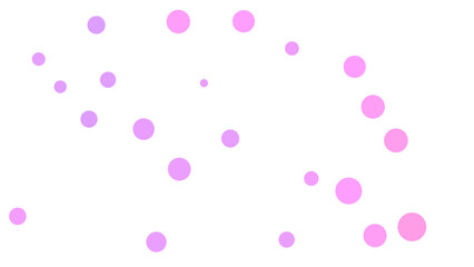 A whimsical arrangement of soft pink and purple circles of varying sizes against a white background.