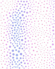 A textured background featuring a swirling pattern of pastel pink and blue dots on a white surface.
