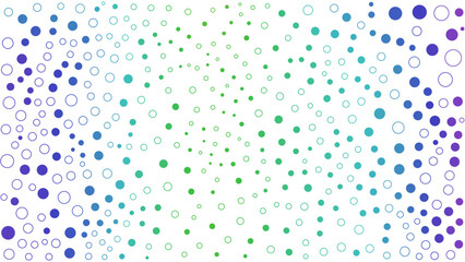 A vibrant pattern of overlapping circles in shades of blue, green, and purple, creating a dynamic, swirling effect.